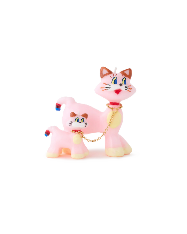 Pink Cats Candle